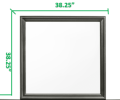 Modern Brooklyn Portrait Shape Mirror made with Wood in Gray