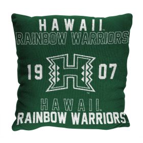 Hawaii OFFICIAL NCAA "Stacked" Woven Pillow; 20" x 20"