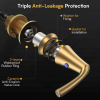 Bathroom Sink Faucet 2-Handle 3-Hole;  Brushed Gold Widespread 8 Inch Bathroom Faucet