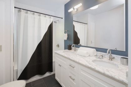 Fabric Shower Curtain, Black And White Diagonal Print - S9731