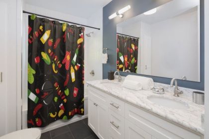 Fabric Shower Curtain, Black Bbq Graphic - Sc24048