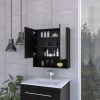 Medicine Cabinet with Mirror Lexington,Three Internal Shelves, Black Wengue Finish