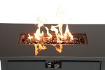Living Source International 42 White Smoked Glass Metal Rectangle Fire Pit