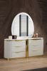 Laura Oval Shaped Mirror made with Wood in White Frame