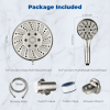 Shower Head Combo -  4.5" 6-Setting Handheld Showerhead and 7" 5-Setting Rainfall Spray