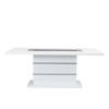 ACME Elizaveta Dining Table, Gray Velvet, Faux Crystal Diamonds &White High Gloss Finish DN00814