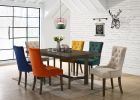 ACME Farren Side Chair, Yellow Velvet & Espresso Finish 77163