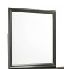 Modern Brooklyn Portrait Shape Mirror made with Wood in Gray