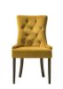 ACME Farren Side Chair, Yellow Velvet & Espresso Finish 77163