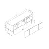 ID USA 213038 TV Stand White & Distressed Grey