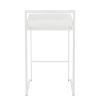 Fuji Contemporary Stackable Counter Stool in White with White Velvet Cushion by LumiSource - Set of 2