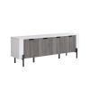 ID USA 213038 TV Stand White & Distressed Grey