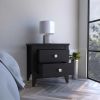 Nightstand More, Two Shelves, Four Legs, Black Wengue Finish