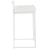 Fuji Contemporary Stackable Counter Stool in White with White Velvet Cushion by LumiSource - Set of 2