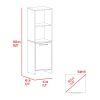 Kitchen Pantry Feery, Single Door Cabinet, Interior and External Shelves, White Finish