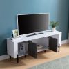 ID USA 213038 TV Stand White & Distressed Grey