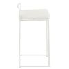 Fuji Contemporary Stackable Counter Stool in White with White Faux Leather Cushion by LumiSource - Set of 2