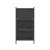 Bakers Rack with Cabinet,Bread Rack Coffee Station Microwaves Rack Storage Rack,4 Tier Kitchen Organizer Shelf for Dishes,Wine,Pots and Pans (Black)
