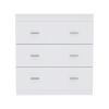 Classic Three Drawer Dresser; Superior Top; Handles -White