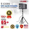 5 Core Tripod Stand Black Heavy Duty Height Adjustable 35 to 70 inches PA Monitor Holder for DJ Stand para Bocinas Includes Carry Bag SS HD 1PK BLK BA