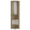 Corner Bar Cabinet Rialto, Three Shelves, Macadamia Finish