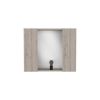 Medicine Cabinet Hops, Double Door, Mirror, One External Shelf, Light Gray Finish
