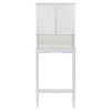 Over-The-Toilet Bathroom Cabinet with Shelf and Two Doors Space-Saving Storage; Easy to Assemble; White