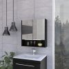 Medicine Cabinet with Mirror Lexington,Three Internal Shelves, Black Wengue Finish