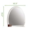 Laura Oval Shaped Mirror made with Wood in White Frame