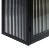 27.56"Glass Doors Modern Two-door Wall Cabinet with Featuring Three-tier Storage for Entryway Living Room Bathroom Dining Room,Black