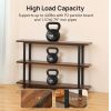 Console Table; 55' Industrial Entryway Table with 3-Tier Storage Shelves; Rustic Wood and Metal Frame; Easy Assembly for Foyer; Living Room; Hallway
