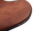 Bar Stools Set of 2 Counter Height, Swivel Barstools with Footrest and Back, Height Adjustable Modern Bar Chairs, Vintage Leather, Retro Brown