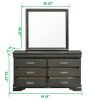 Modern Brooklyn 6 Drawer Dresser made with Wood in Gray
