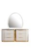 Laura Oval Shaped Mirror made with Wood in White Frame