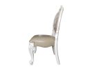 ACME Versailles Side Chair (Set-2), PU & Bone White Finsih DN01389