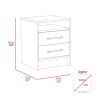 Nightstand Cartiz, Two Drawers, Smokey Oak / White Finish
