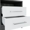 Nightstand Cartiz, Two Drawers, Smokey Oak / White Finish