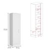 Storage Cabinet Manika, One Door and Shelves, White Finish