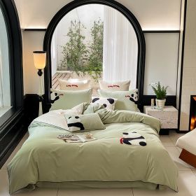 Cartoon Cute Style Cotton Sanding Duvet Cover Bed Sheet Bedding (Option: C-1.8m Fitted Sheet 4pc)