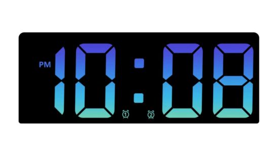 Multi-function LED Alarm Clock Temperature Date Display (Option: Black Shell C Model Blue Light)