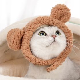 Fashion Pet Bear Plush Hat (Option: Bear Hat Brown-S)