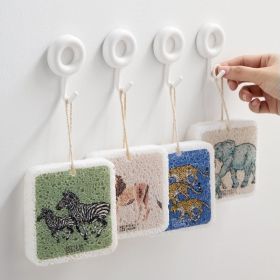 Compressed Wood Pulp Cotton Dishwashing Cloth With Wood Paddle (Option: B)
