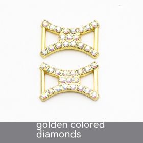 Rhinestone Shoelace Buckle Metal Shoe Buckle (Option: Gold Color)