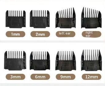 Haircut Stopper Electric Clipper Accessories Position Guide Comb (Option: Black 8 Sizes)