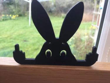 Fashion Cat Wooden Crafts Decoration (Option: Novelty Rabbit-10x5x0.8cm)