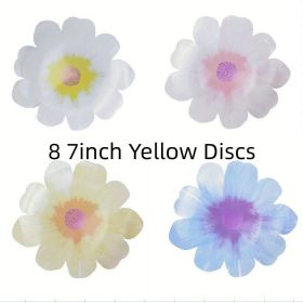 Disposable Paper Party Decorative Tray Picnic (Option: 8 7inch Yellow Discs)
