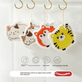 Compressed Wood Pulp Cotton Dishwashing Cloth With Wood Paddle (Option: D)