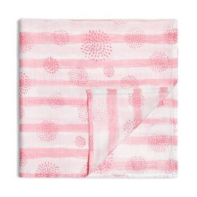 Saliva Towel Baby Pure Cotton Small Handkerchief Baby Washing Face Square (Option: Pink Stripes)