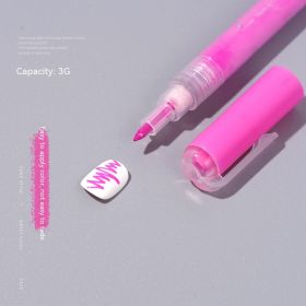 Graffiti Pen Nail Beauty Paint Acrylic Marker Color Quick-drying Internet Hot Flower Drawing Tools Free Of Light (Option: Pen 192 Pink)