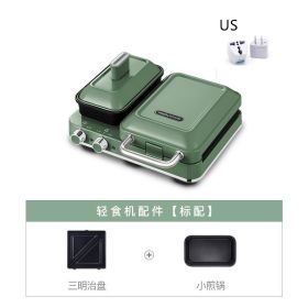 Household Small Multi-functional Waffle Machine (Option: Green-US)